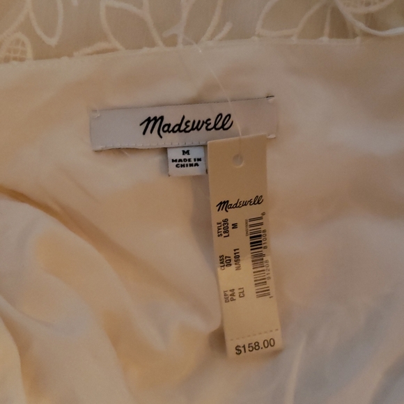 NEW Madewell Ivory Floral Embroidered Wrap Dress - Picture 13 of 16